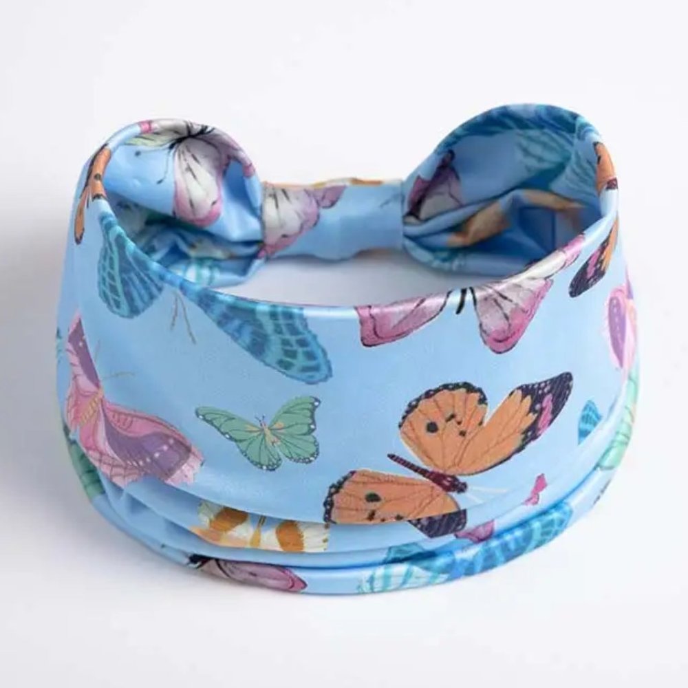 Butterfly Retro Blue Stylish Boho Headband Bohemian Style Hair Band Yoga Sports